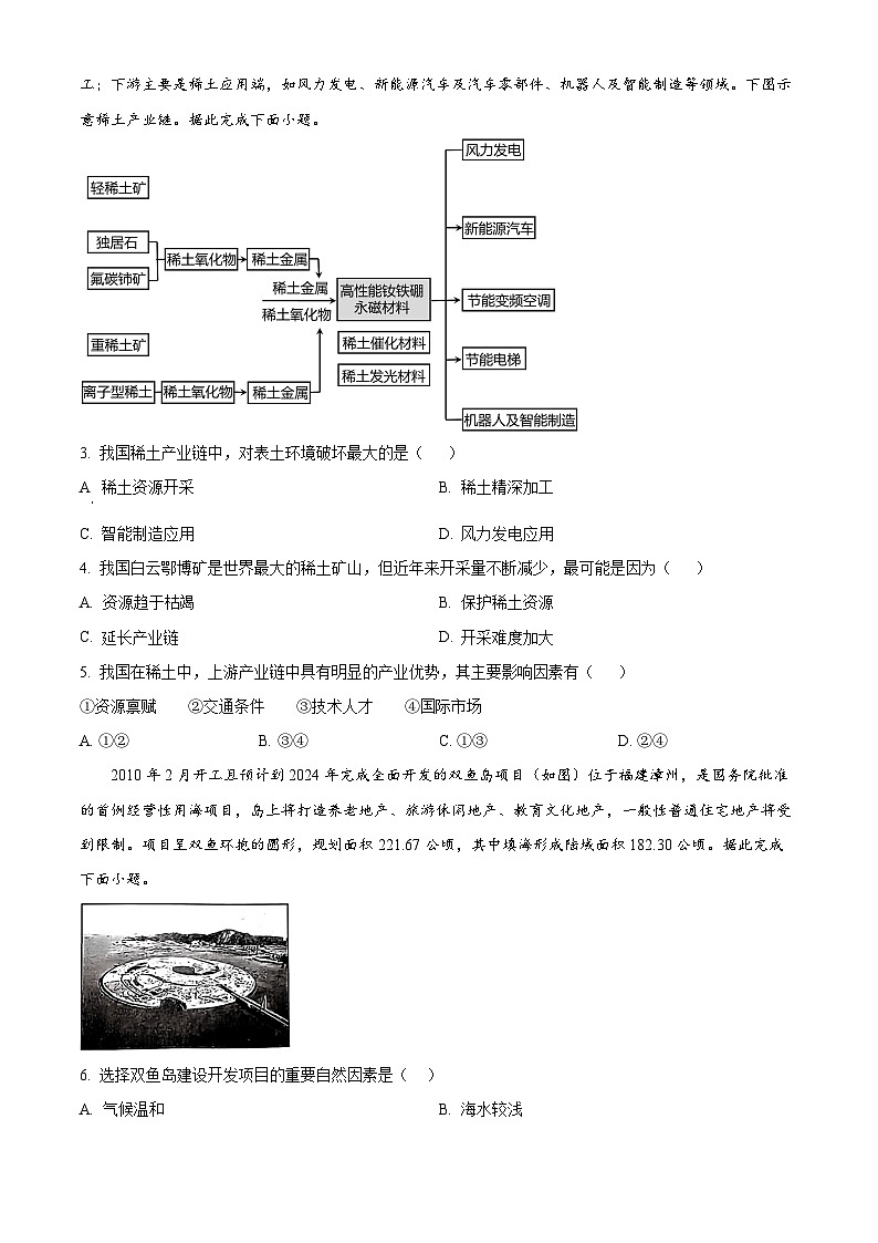河南省新蔡县部分学校联考2023-2024学年高二下学期4月期中地理试题（原卷版+解析版）02