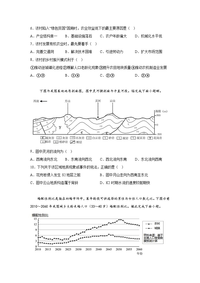 2024届高考第三次模拟考试：地理（江西卷）（含解析）第3页