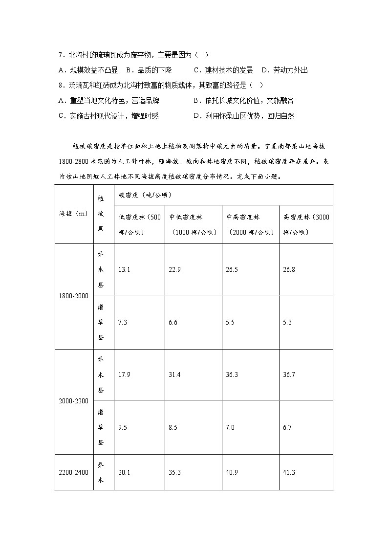 2024届高考第三次模拟考试：地理（全国卷旧教材专用）（含解析）第3页