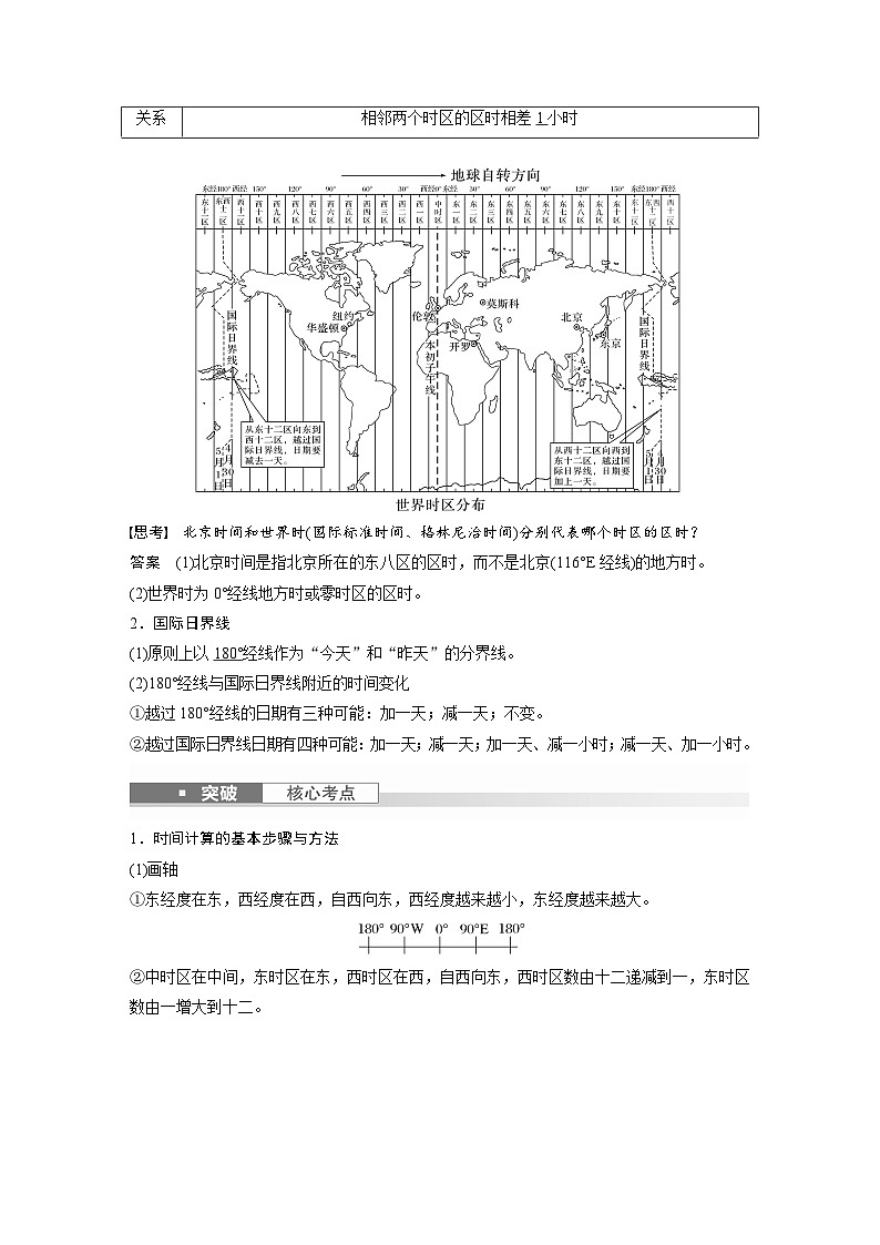 最新高考地理一轮复习（新人教版） 第1部分   第2章　第3讲　课时9　时差【课件+讲义+练习】02