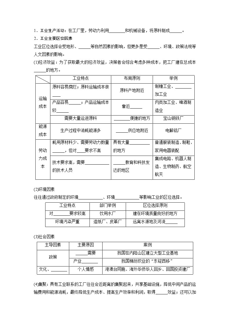 最新高考地理一轮复习（新人教版） 第2部分　第3章　第2讲　课时50　工业区位因素【课件+讲义+练习】02