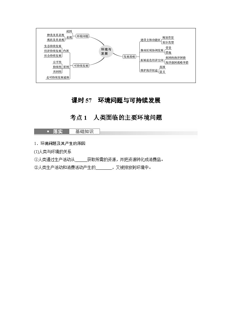 最新高考地理一轮复习（新人教版） 第2部分　第5章　课时57　环境问题与可持续发展【课件+讲义+练习】02