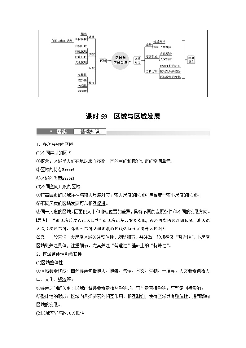 最新高考地理一轮复习（新人教版） 第3部分　第1章　课时59　区域与区域发展【课件+讲义+练习】02