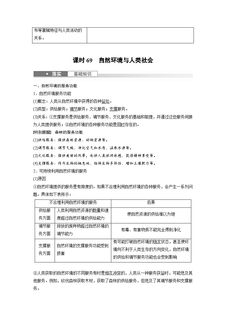 2024年高考地理一轮复习（新人教版） 第4部分　第1章　课时69　自然环境与人类社会（教师版）第2页