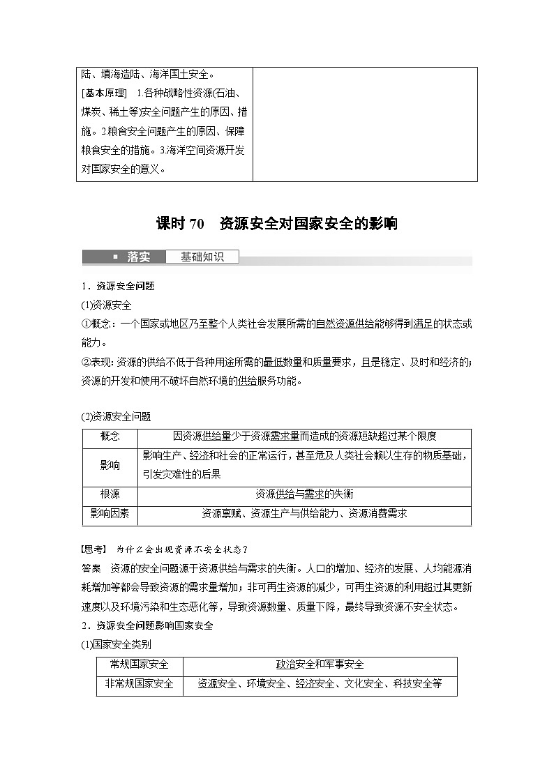 最新高考地理一轮复习（新人教版） 第4部分　第2章　课时70　资源安全对国家安全的影响【课件+讲义+练习】02
