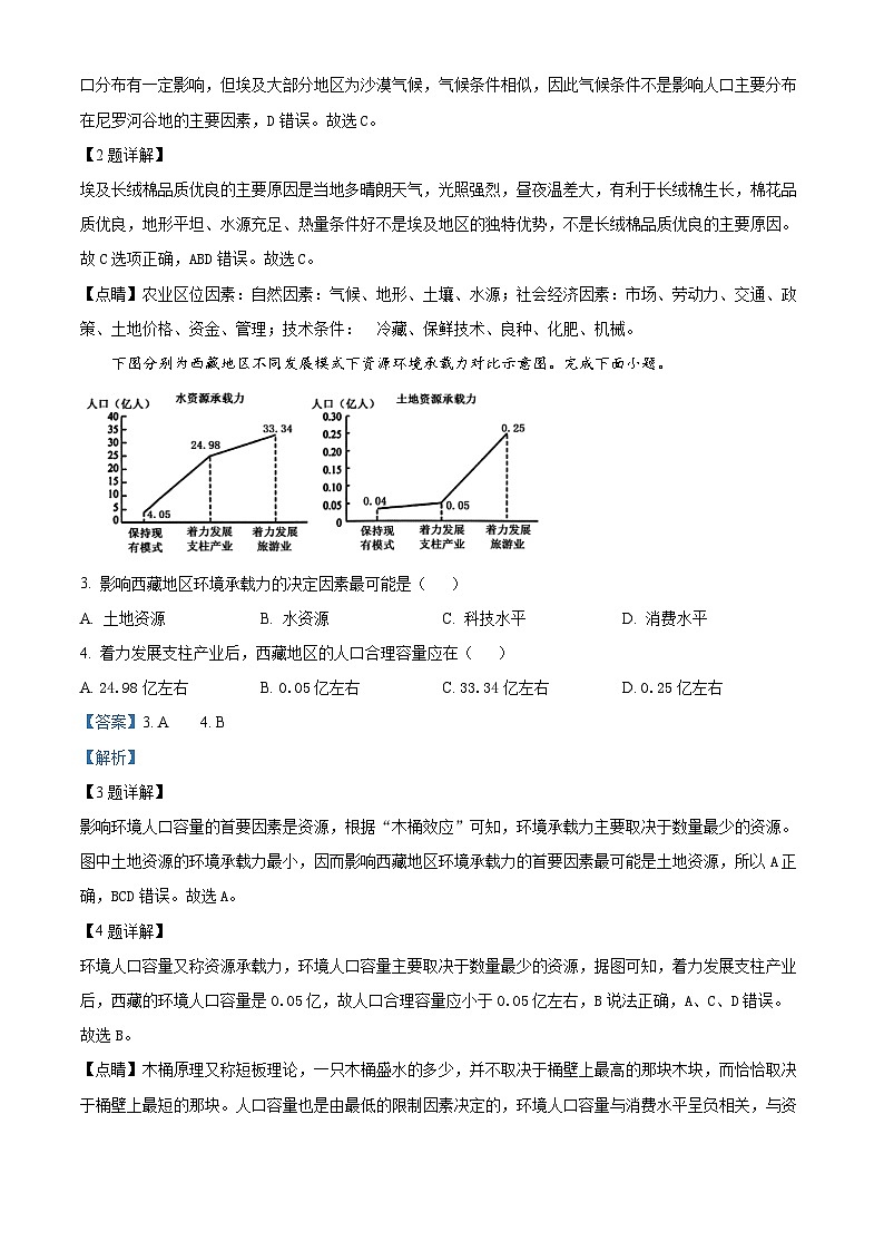 浙江省杭州市七彩阳光新高考研究联盟2023-2024学年高一下学期期中联考地理试题（Word版附解析）02