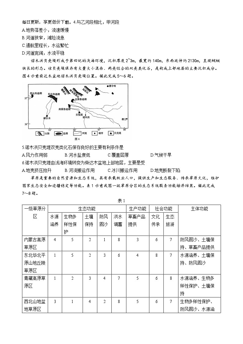 河北省秦皇岛市2023-2024学年高二下学期4月份联考地理试题02