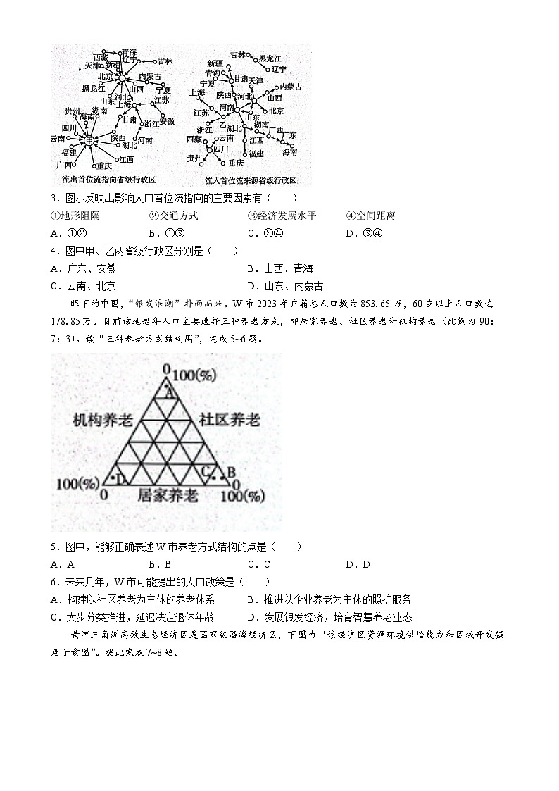 山东省临沂市河东区2023-2024学年高一下学期期中地理试题(无答案)第2页