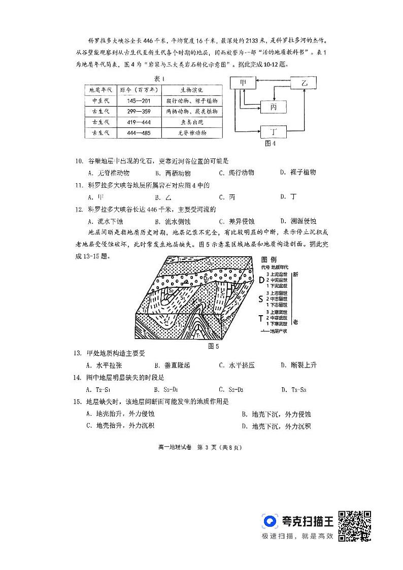 江苏省南通市直学校2023-2024学年高一下学期5月期中质量监测地理试题+03