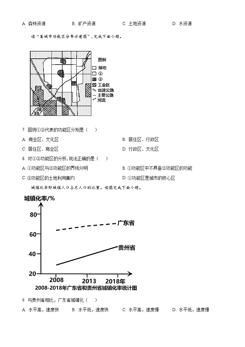 安徽省皖西当代中专学校（高考班）2022-2023学年高一下学期5月月考地理试卷（原卷版）第3页