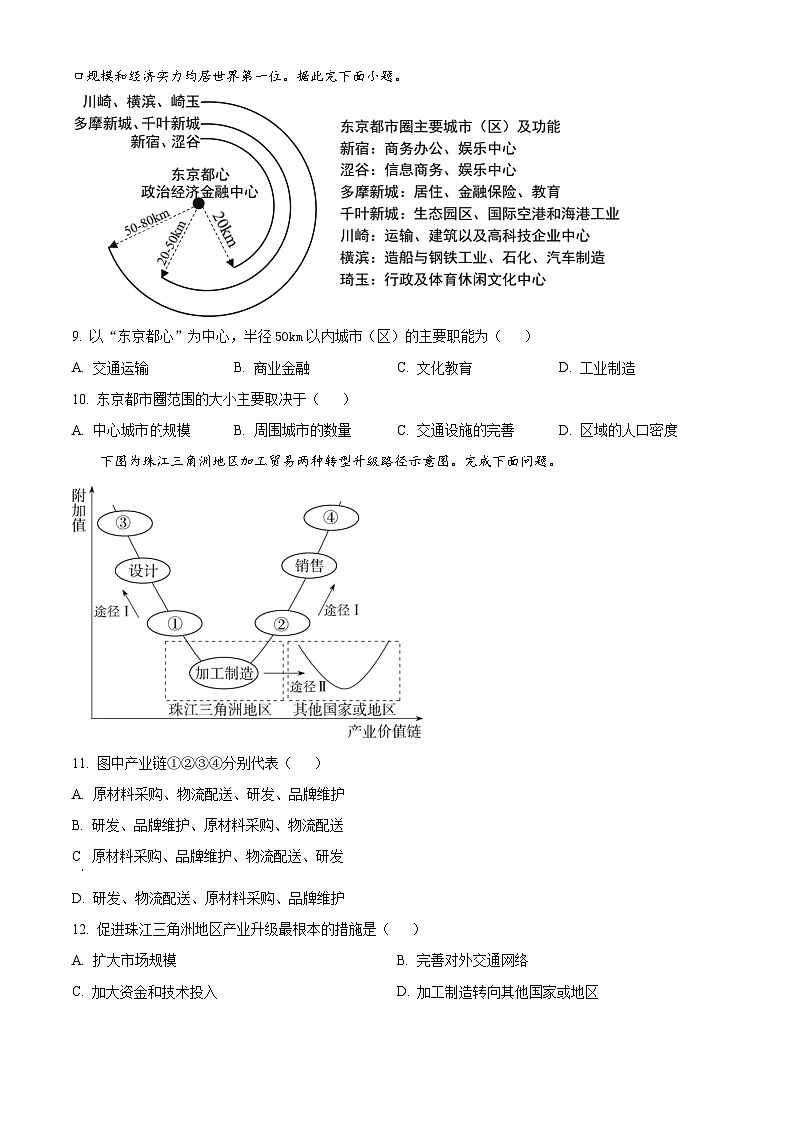 四川省仁寿第一中学校（北校区）2023-2024学年高二下学期4月月考地理试题（原卷版）第3页