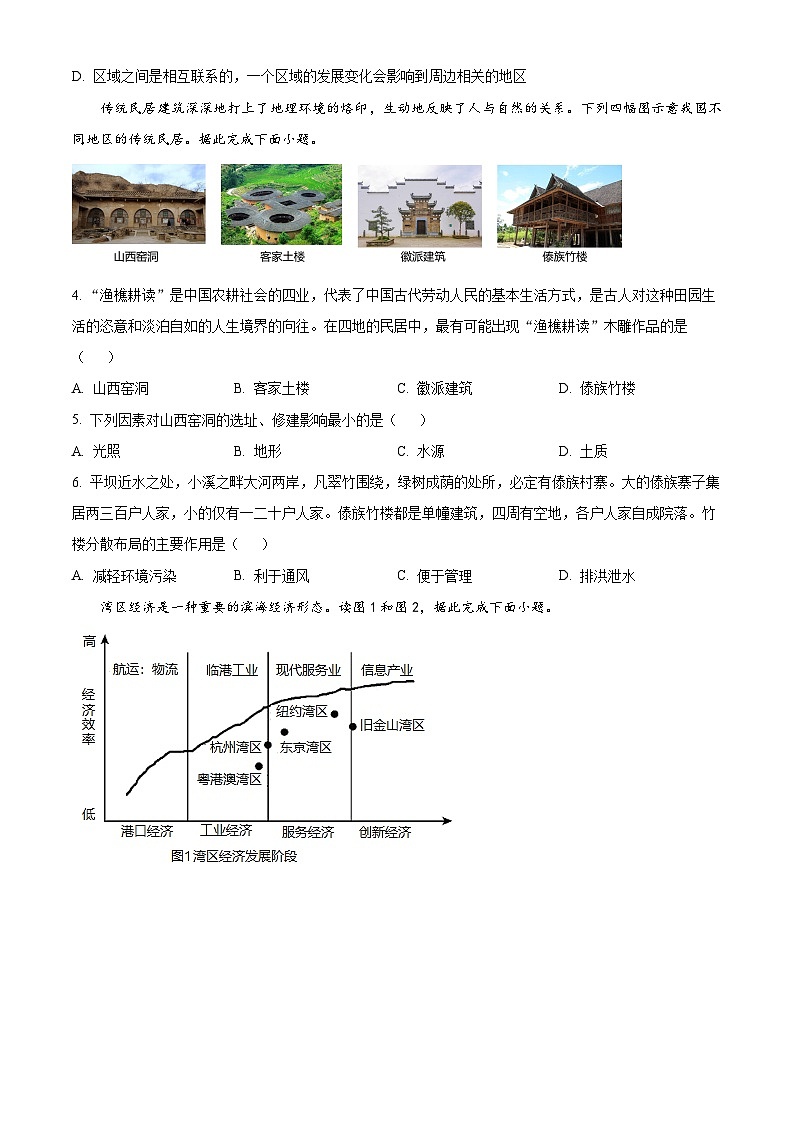 山西省朔州市怀仁市2023-2024学年高二下学期第一次教学质量调研（期中）地理试题（原卷版+解析版）02