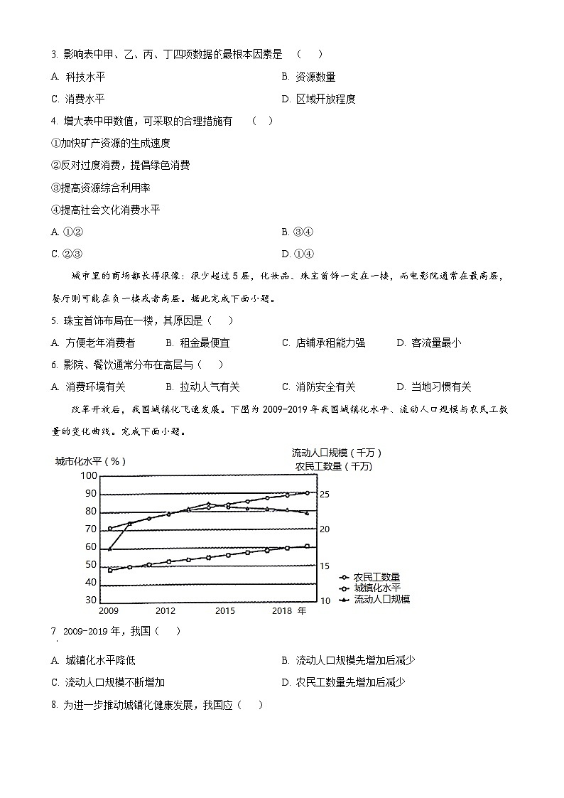 广东省云浮市罗定市2023-2024学年高一下学期期中地理试题（原卷版）第2页