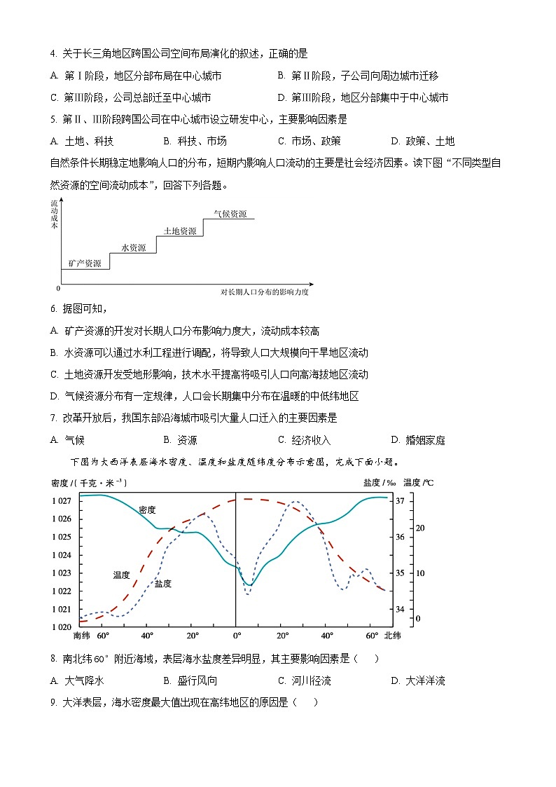 湖南省2024年普通高中学业水平合格性模拟考试地理仿真卷（七） Word版无答案第2页