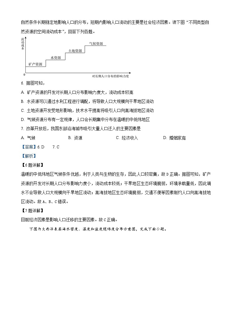 湖南省2024年普通高中学业水平合格性模拟考试地理仿真卷（七） Word版含解析第3页