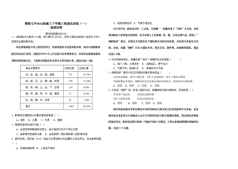 模拟试卷1-地理第1页