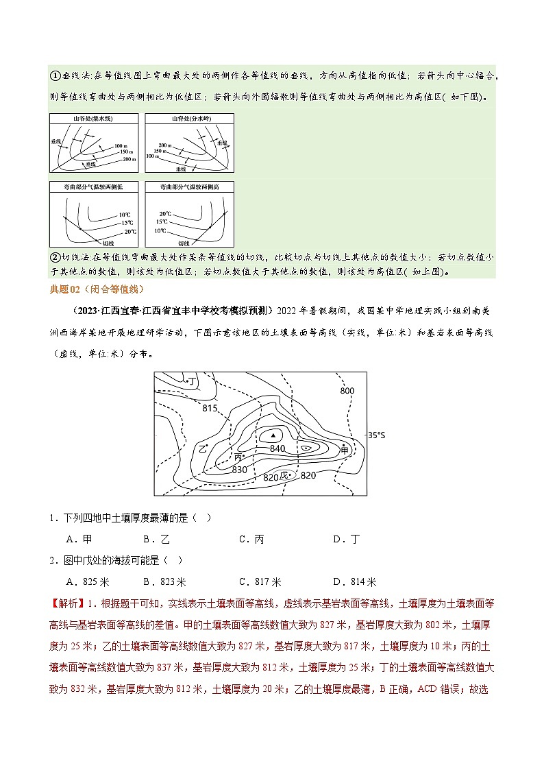 专题01 等高线提分突破（5大易错）-备战2024年高考地理考试易错题（全国通用） （原卷版）第3页