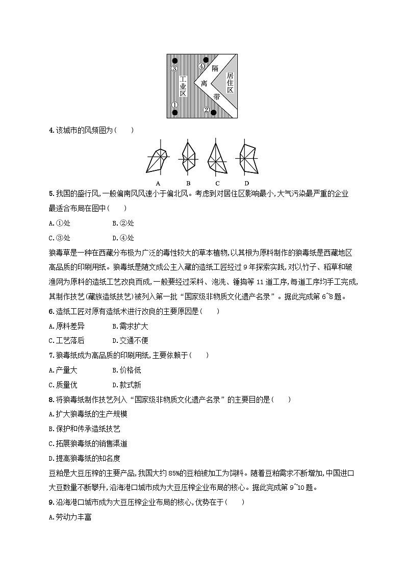适用于新高考新教材新疆专版2024届高考地理一轮总复习考点规范练28工业区位因素及其变化第2页