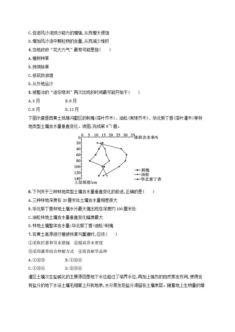 适用于新高考新教材新疆专版2024届高考地理一轮总复习考点规范练34生态脆弱区的综合治理02