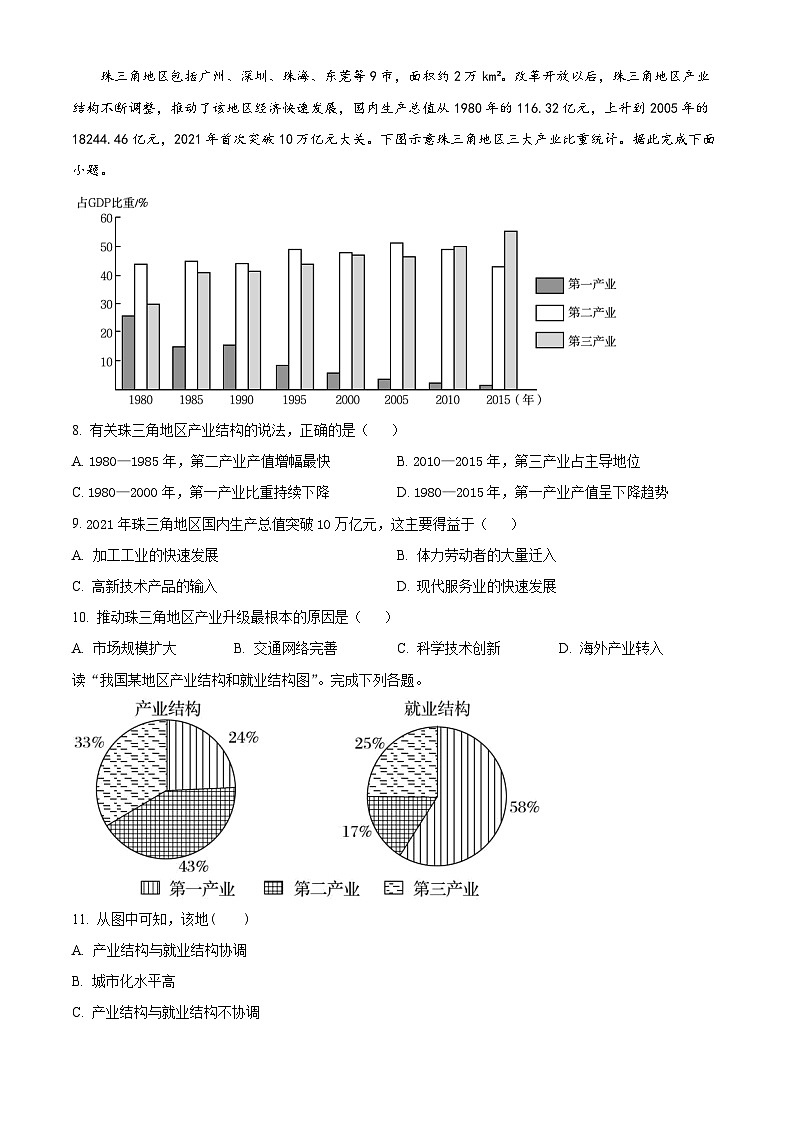 宁夏青铜峡市宁朔中学2023-2024学年高二下学期期中考试地理试题（原卷版+解析版）03