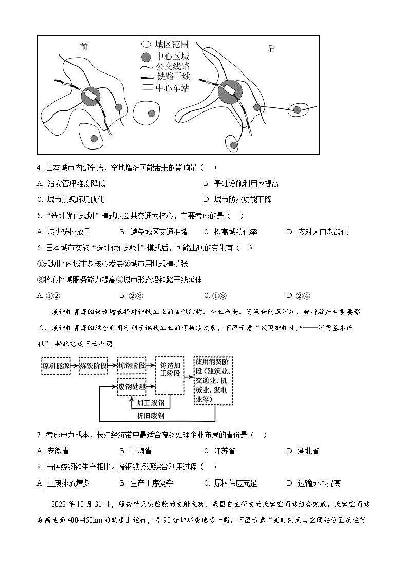 广西南宁市部分学校2024届高三三模联考地理试题（原卷版+解析版）02