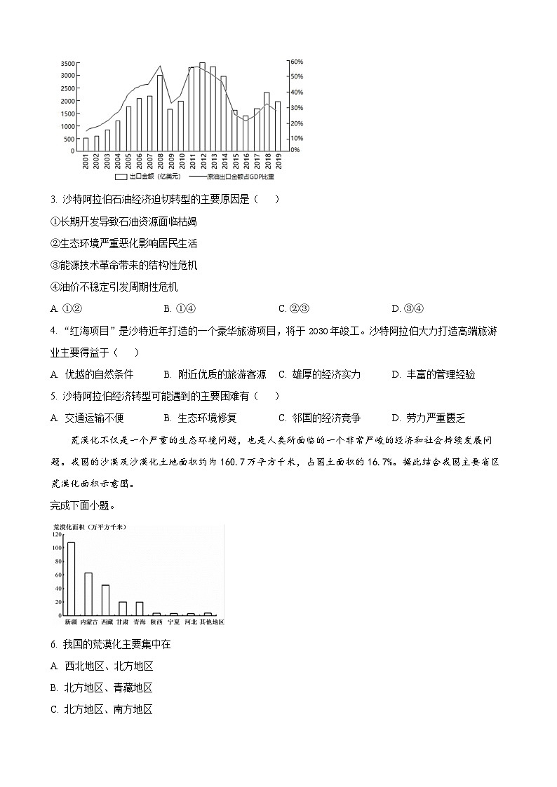 甘肃省兰州市教育局第四片区2023-2024学年高二下学期期中地理试卷（原卷版+解析版）02
