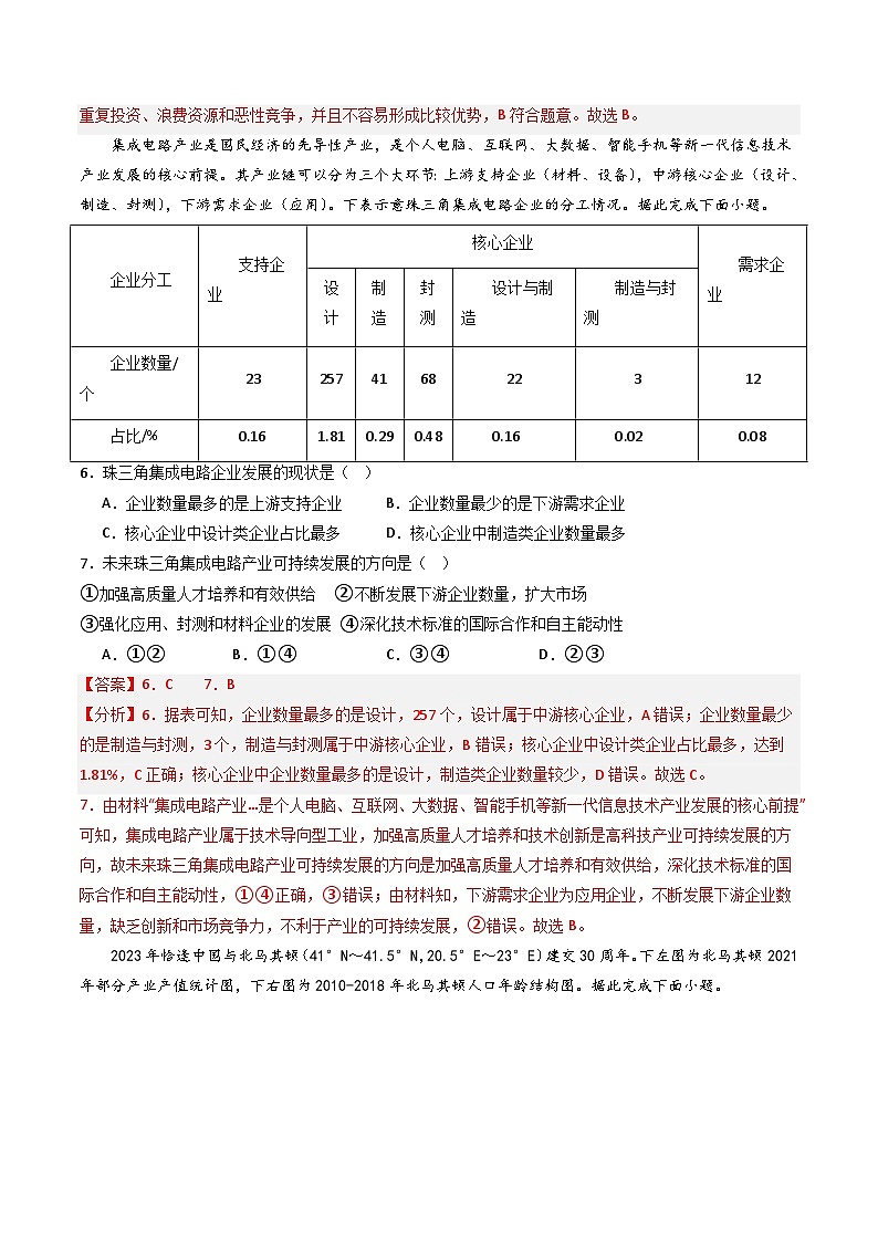 押选择16  区域转型发展与产业结构变化-2024年高考地理押题（解析版）第3页