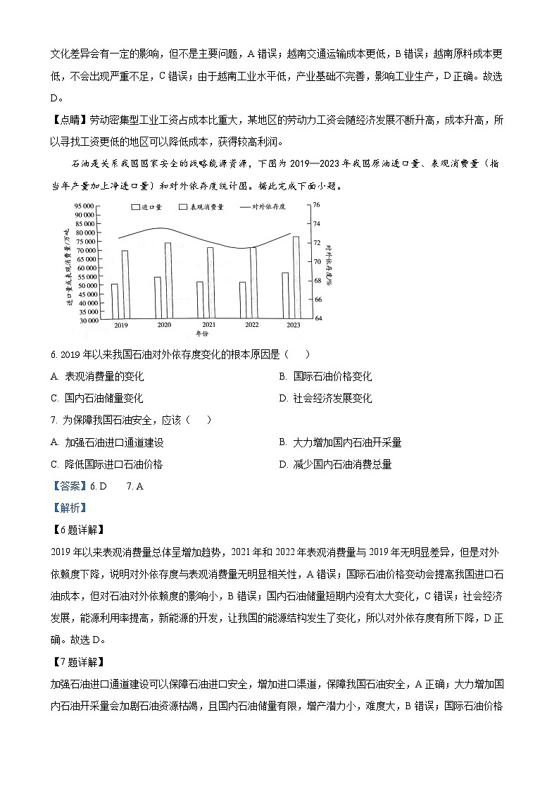 2024届海南省省直辖县级行政单位琼海市嘉积中学高考模拟预测地理试题（五）（解析版）第3页