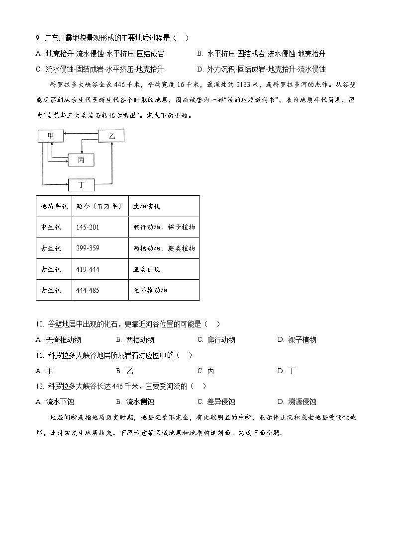 江苏省南通市直学校2023-2024学年高一下学期5月期中质量监测地理试题 （原卷版+解析版）03