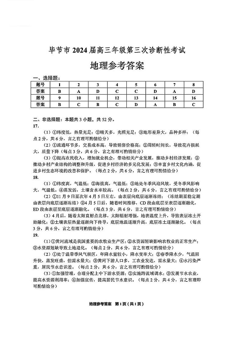 去手写_地理参考答案第1页