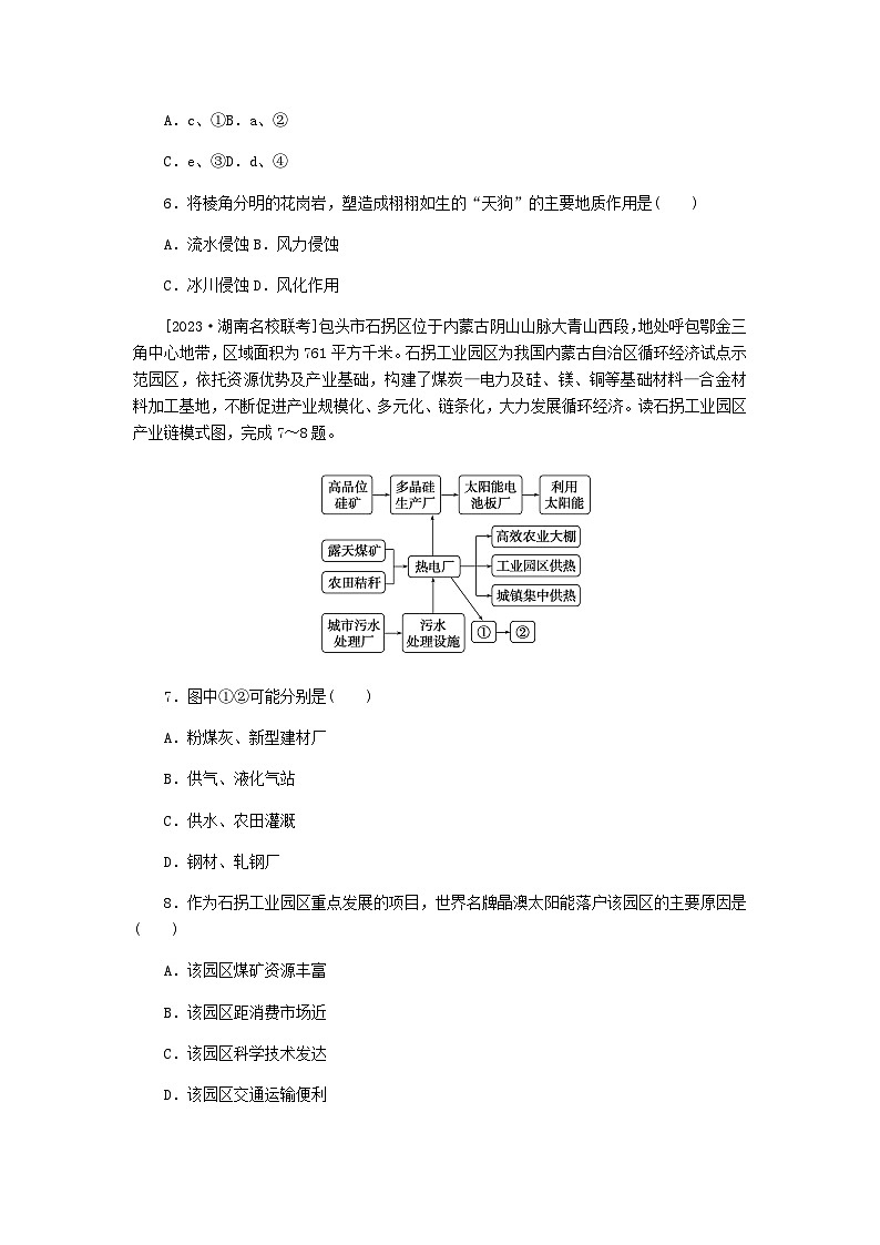 新教材2024高考地理二轮复习二7类选择题技法专项训练技法7代入法含答案03