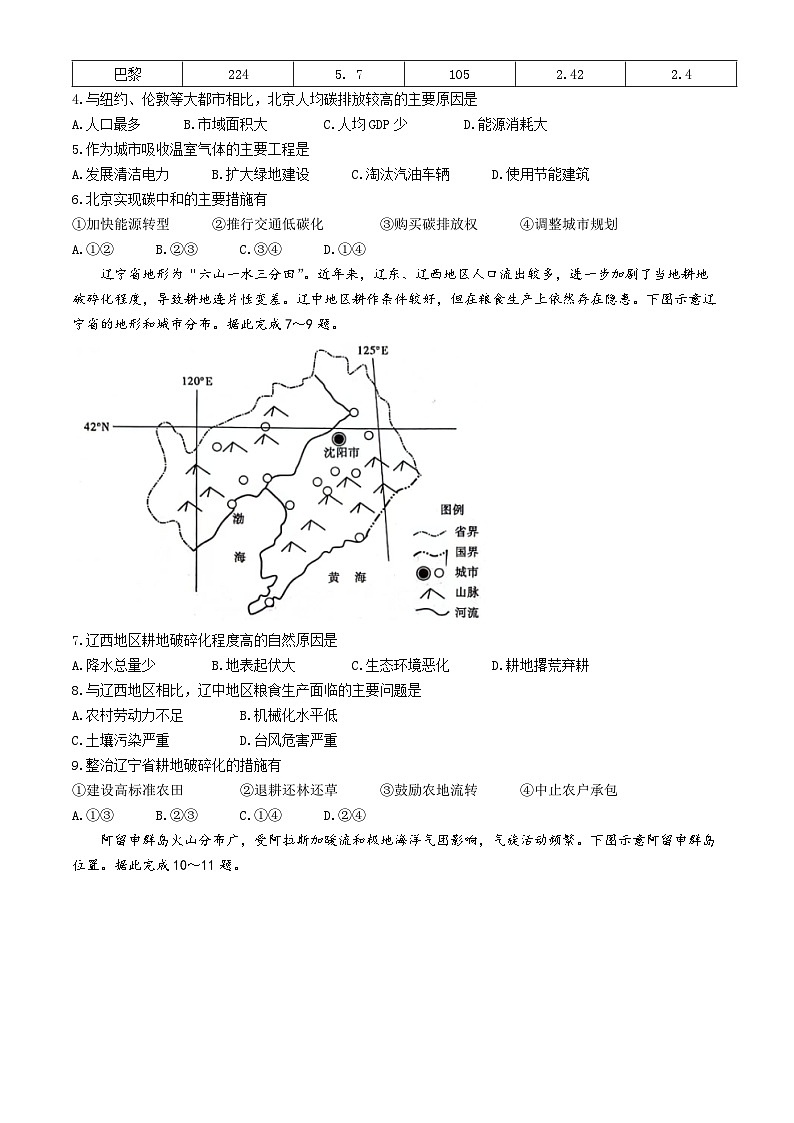 2024届安徽省阜阳市皖江名校联盟模拟预测最后一卷地理试题第2页
