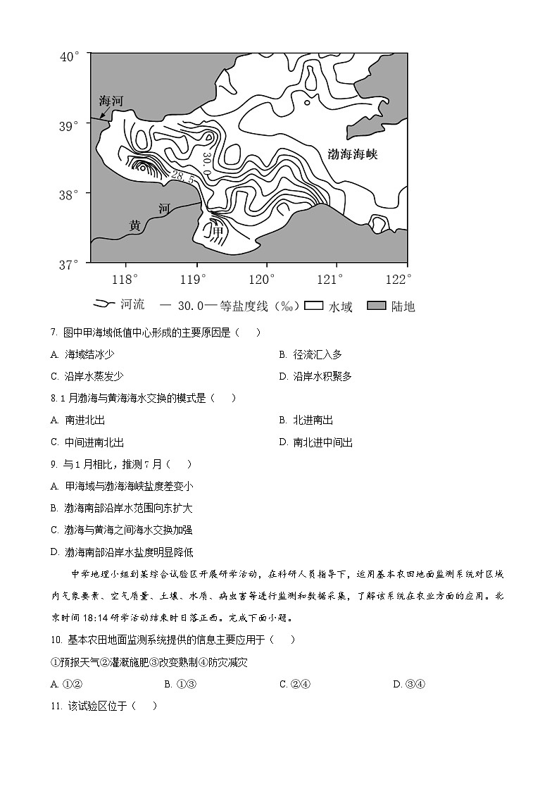 精品解析：2023年新高考辽宁卷地理高考真题解析（参考版）03
