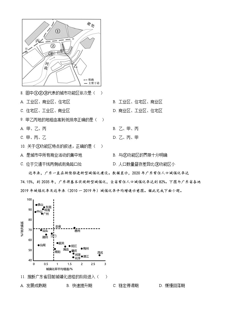 浙江省台州市六校2023-2024学年高一下学期4月期中联考地理试卷（Word版附解析）03