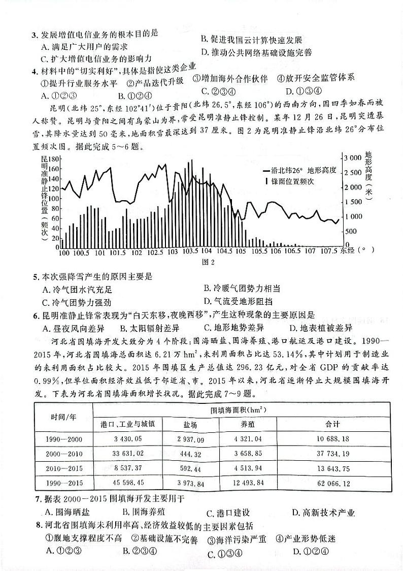 河北省衡水市2023-2024学年高三下学期大数据应用调研联合测评（Ⅷ）地理试题第2页