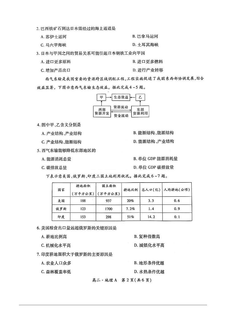 地理-江西省稳派上进2023-2024学年高二下学期期中试题02
