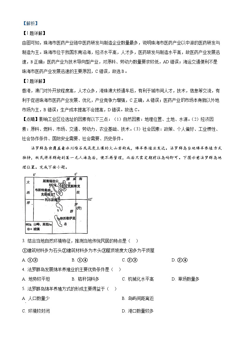安徽省合肥市2024届高三下学期适应性联考地理试卷（Word版附解析）02