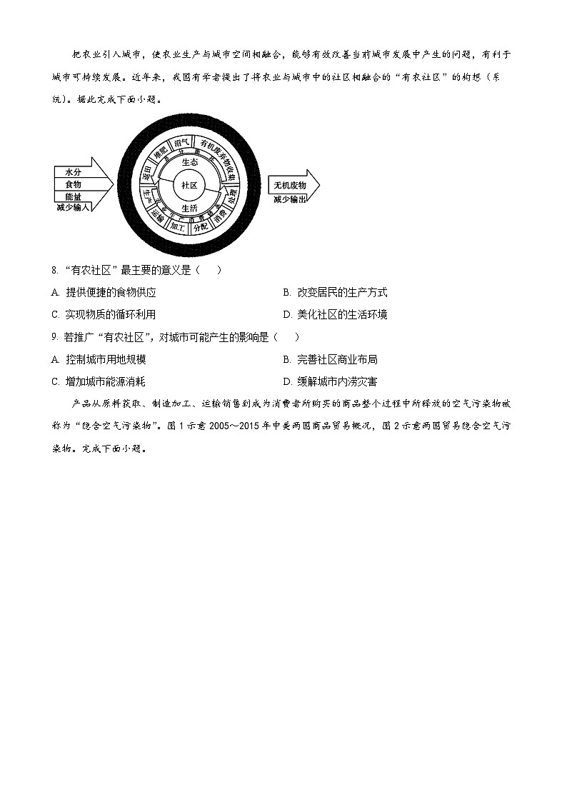 2024文昌中学高二下学期期中段考试题地理含解析03