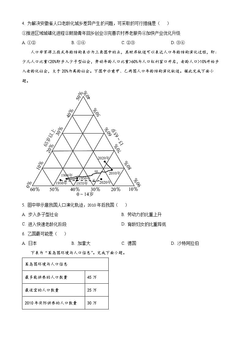 河南省郑州市中原区外国语集团五校联考2023-2024学年高一下学期5月期中地理试题02
