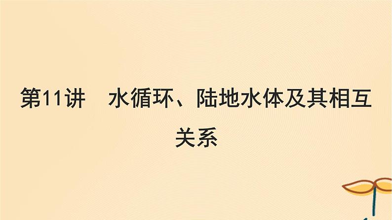 2025届高考地理一轮总复习第一模块自然地理第四章地球上的水第11讲水循环陆地水体及其相互关系课件第1页