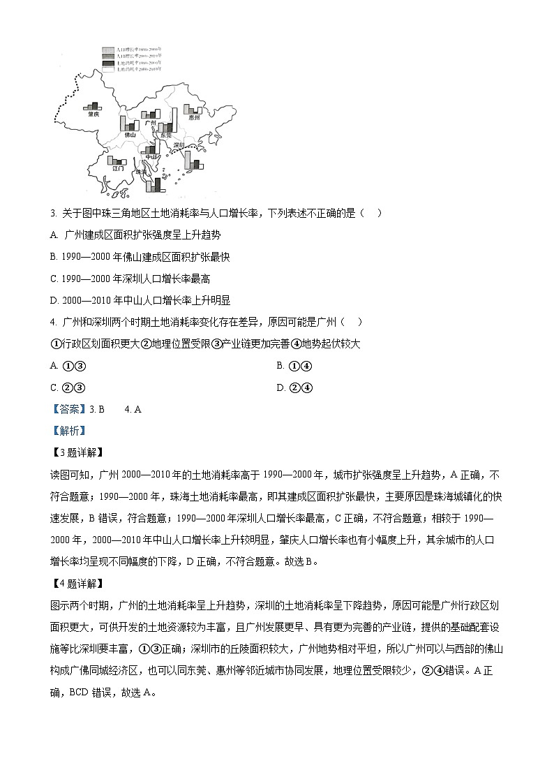 重庆市名校联盟2023-2024学年高三下学期第一次联考地理试题（原卷版+解析版）03