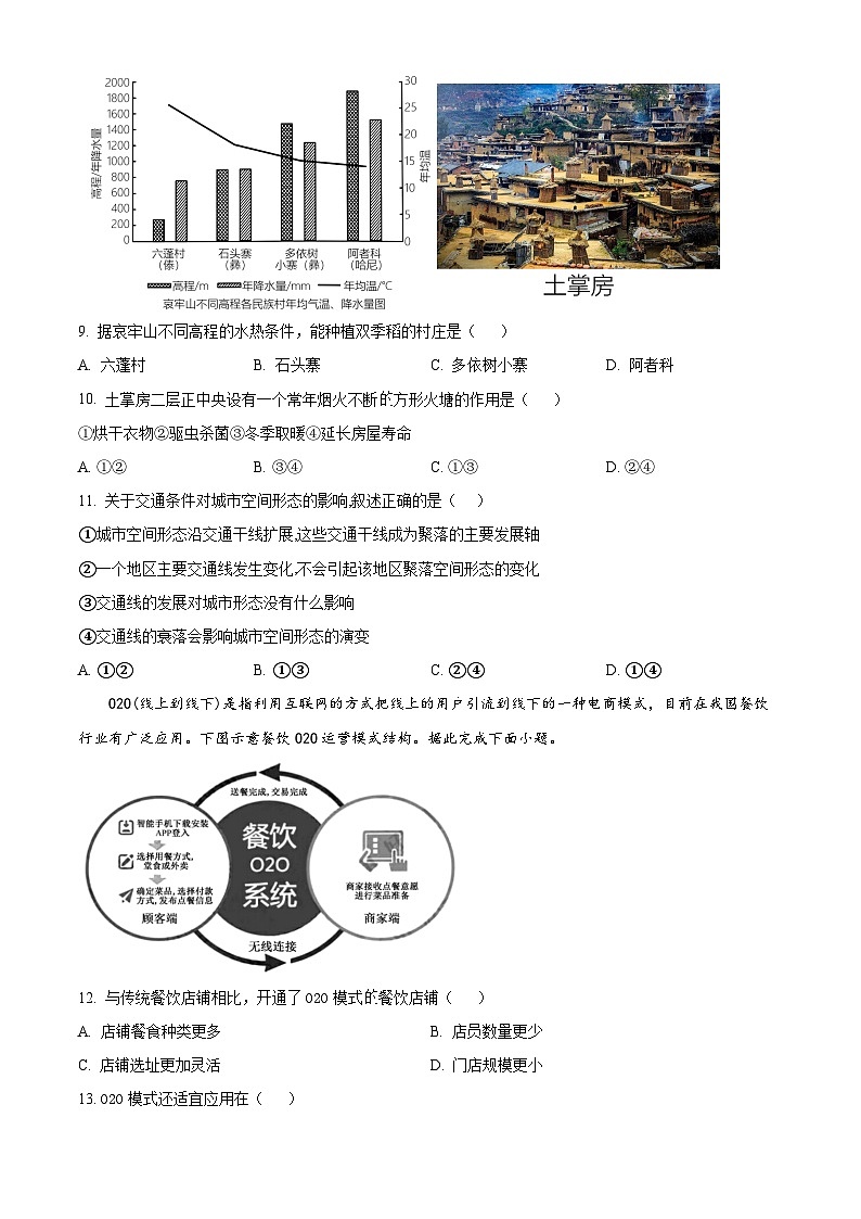 黑龙江省绥化市哈尔滨师范大学青冈实验中学2023-2024学年高一下学期期中考试地理试题03