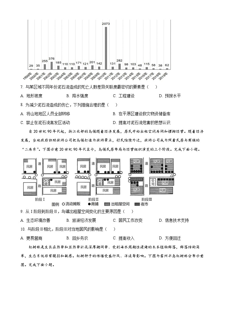 2024届浙江省精诚联盟高考三模地理试题（原卷版+解析版）03