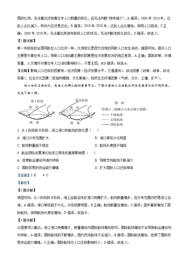 2024届浙江省精诚联盟高考三模地理试题（原卷版+解析版）02