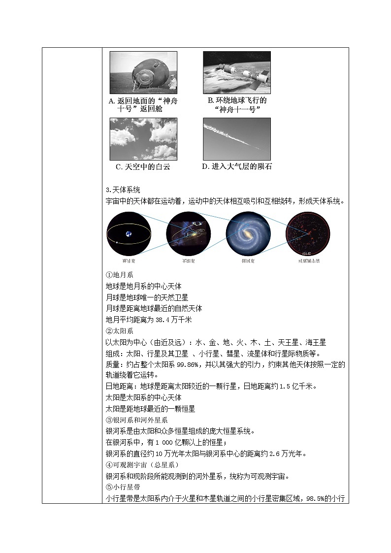 1.1 地球的宇宙环境 教学设计第3页