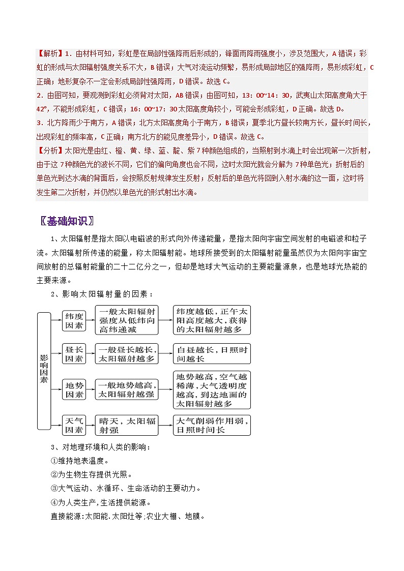 专题04太阳辐射-2024年高考地理三轮专题复习（全国通用）（解析版）第2页