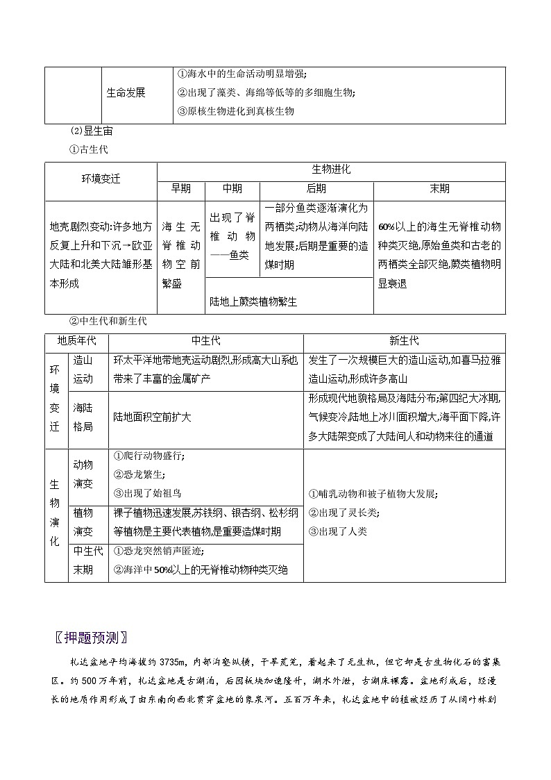 专题05地质年代-2024年高考地理三轮专题复习（全国通用）（原卷版）第3页