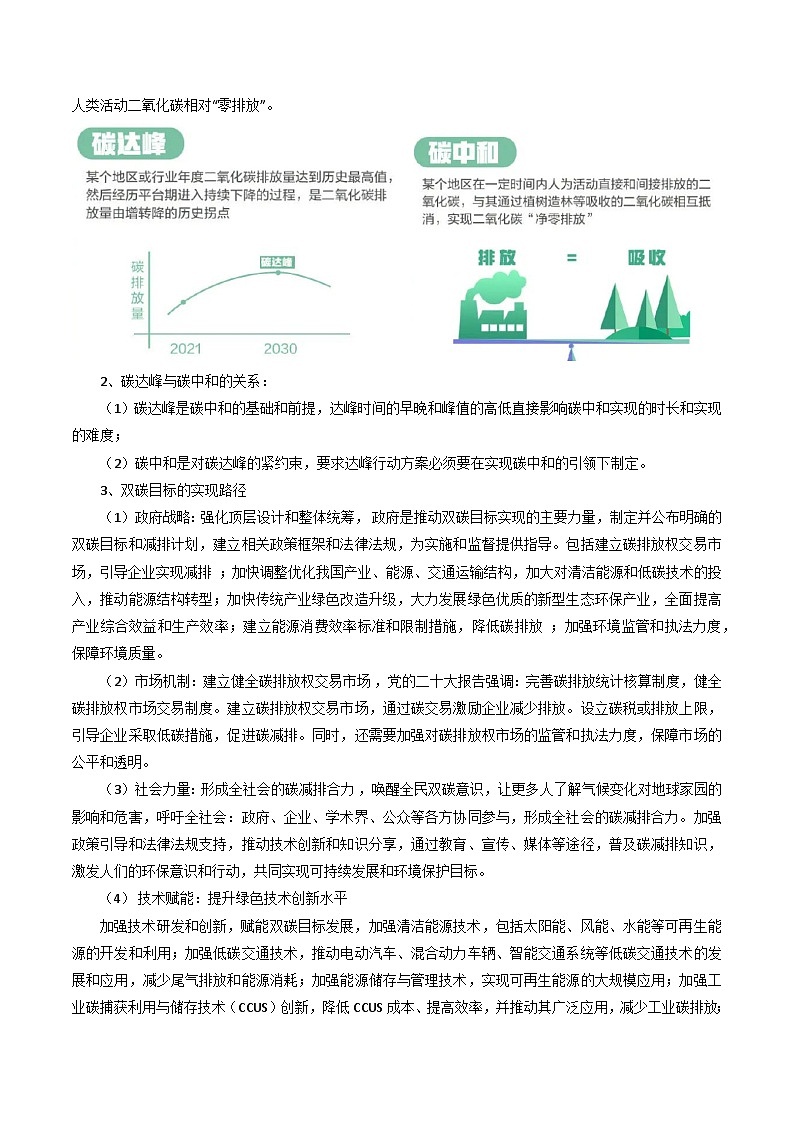 专题44双碳目标-2024年高考地理三轮复习（全国通用）（原卷版）第2页