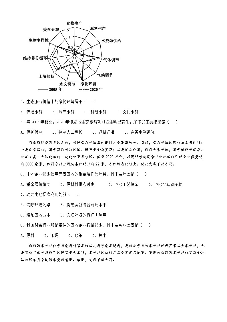 江西省南昌市第二中学2023-2024学年高二下学期期中地理试卷02