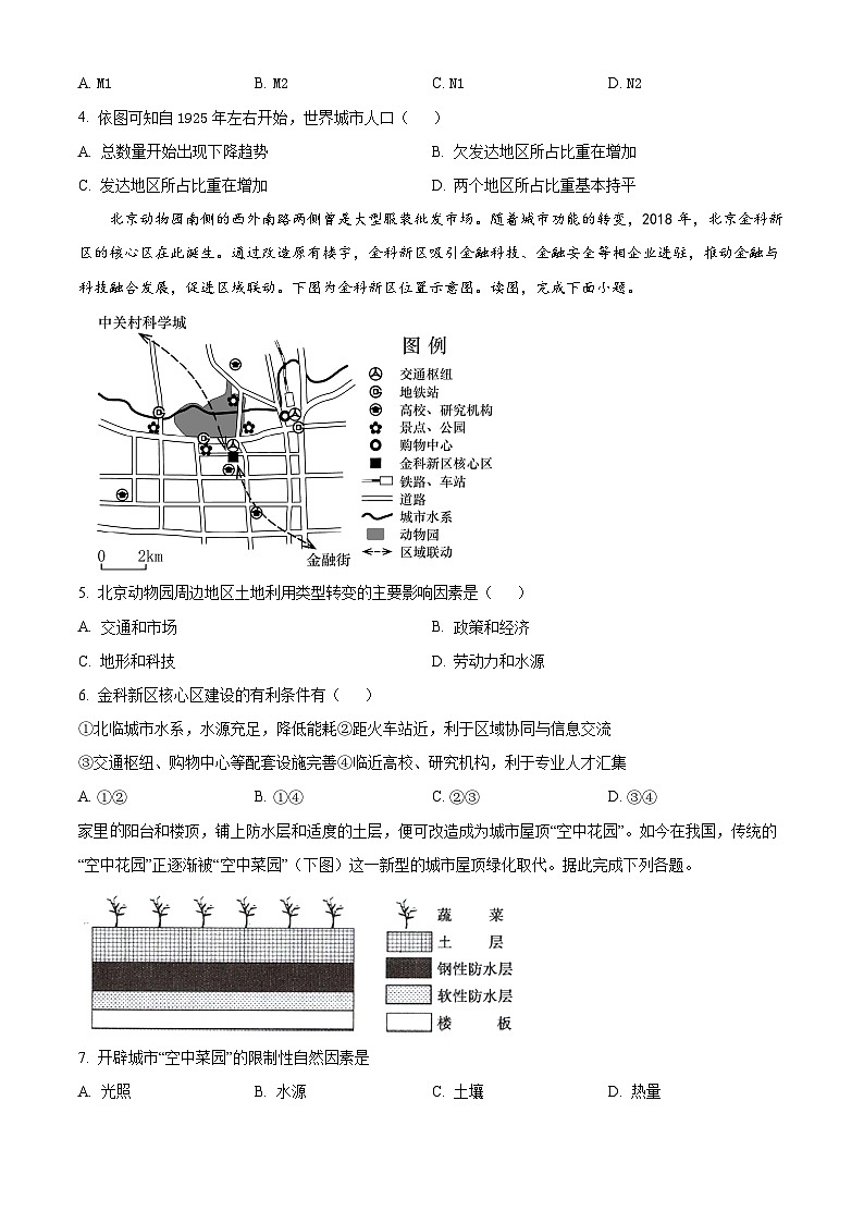 山西省太原市第五中学2023-2024学年高一下学期5月月考试题 地理（原卷版+解析版）02